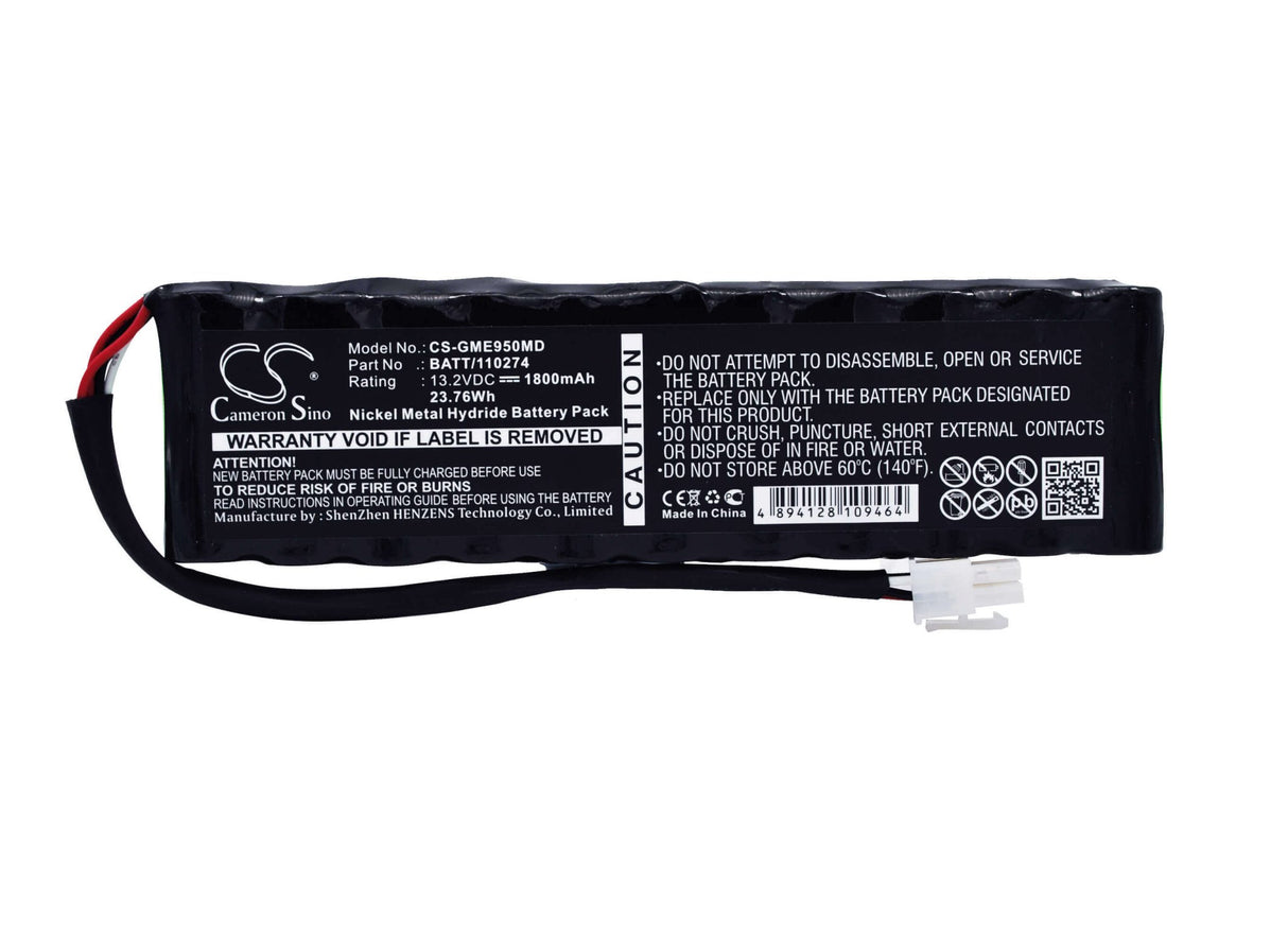 13.2V, Ni-MH, 1800mAh, Medical battery fits Ge, Marquette, 110274, Monitor Solar 9500, 23.76Wh Medical Cameron Sino Technology Limited (Medical)