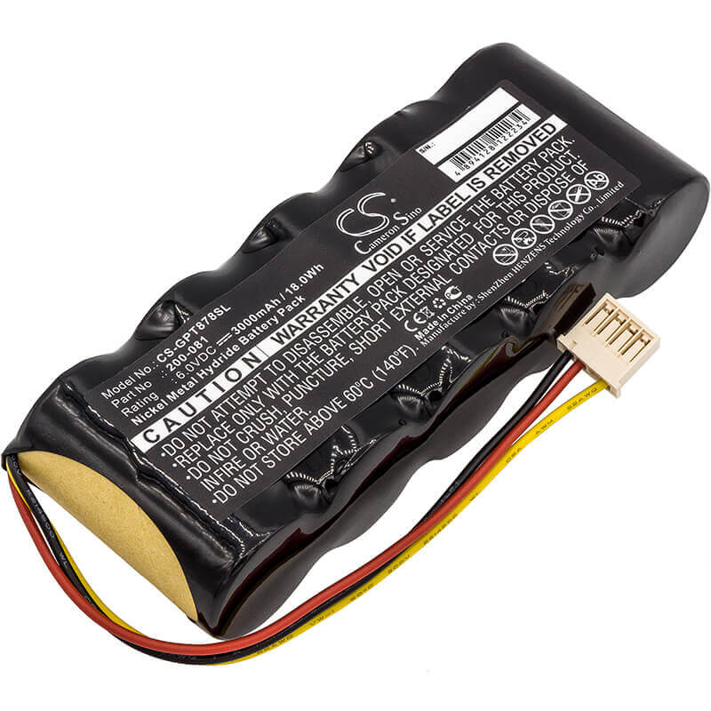 6.0V, Ni-MH, 3000mAh, Equipment battery fits Ge, Panametrics, 200-081, Panametrics PT878 Flowmeter, Portable Flowmeter Panametrics, 18Wh Equipment, Survey, Test Cameron Sino Technology Limited