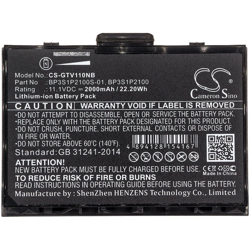 Batterie pour Getac, V110 11.1v, 2000mah - 22.20wh Notebook, Laptop Cameron Sino Technology Limited (Suspendu)