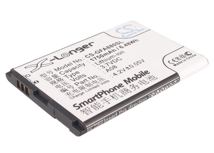3.7V, Li-ion, 1750mAh, SmartPhone battery fits Gfive, A08, A78, A79, 6.48Wh Mobile, SmartPhone Cameron Sino Technology Limited (Smartphone)