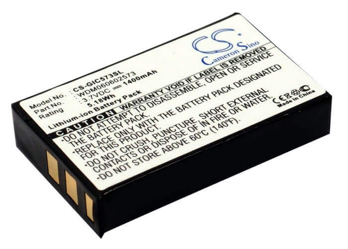 3.7V, Li-ion, 1400mAh, RAID Controller battery fits Gigabyte, Wdm060602573, Gc-ramdisk, Gc-ramdisk 1.1, 5.18Wh RAID Controller Cameron Sino Technology Limited