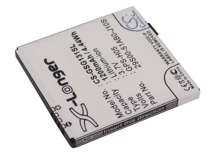 3,7V, Li-ion, 1200mAh, batterie de smartphone compatible avec Gsmart, 29s00-51ab0-j10s, Gsmart G1310, Gsmart G1315, 4,44Wh Mobile, SmartPhone Cameron Sino Technology Limited (Suspendu)