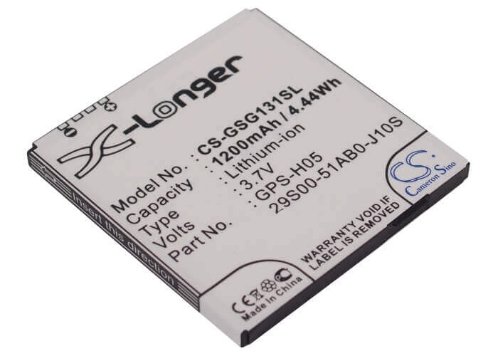 3,7V, Li-ion, 1200mAh, batterie de smartphone compatible avec Gsmart, 29s00-51ab0-j10s, Gsmart G1310, Gsmart G1315, 4,44Wh Mobile, SmartPhone Cameron Sino Technology Limited (Suspendu)