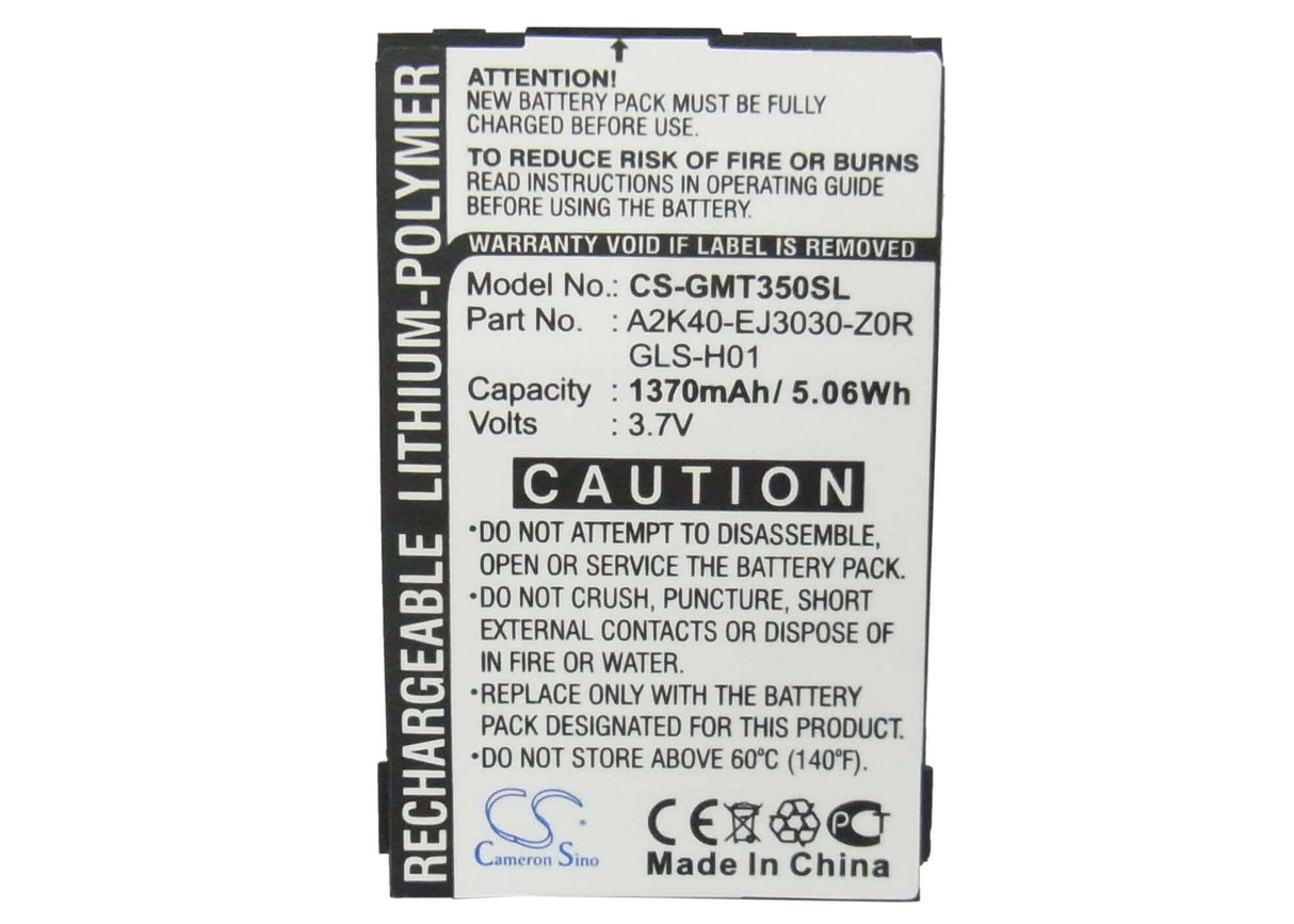 3.7V, Li-Polymer, 1370mAh, SmartPhone battery fits Gigabyte, A2k40-ej3030-z0r, Gsmart G300, Gsmart I350, 5.07Wh Mobile, SmartPhone Cameron Sino Technology Limited (Smartphone)
