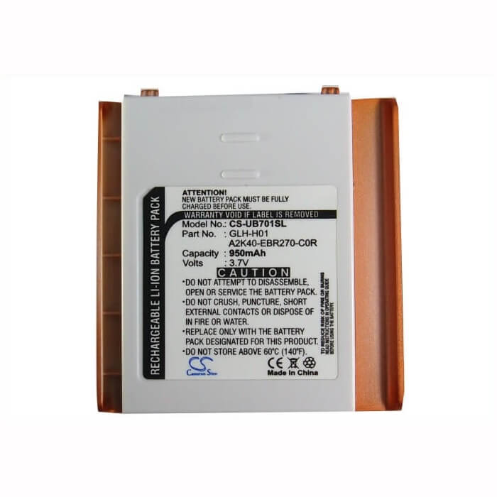 3.7V, Li-ion, 950mAh, SmartPhone battery fits Gigabyte, A2k40-ebr270-c0r, Gsmart I, Gsmart I (128), 3.52Wh Mobile, SmartPhone Cameron Sino Technology Limited (Smartphone)