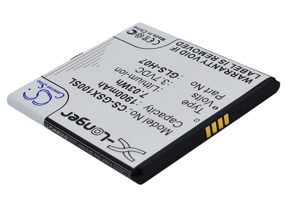3.7V, Li-ion, 1900mAh, batterie de smartphone compatible Gsmart, Gigabyte, 29s01-10010-v00r, Gsmart Simba Sx1, 7.03Wh Mobile, Smartphone Cameron Sino Technology Limited (Smartphone)