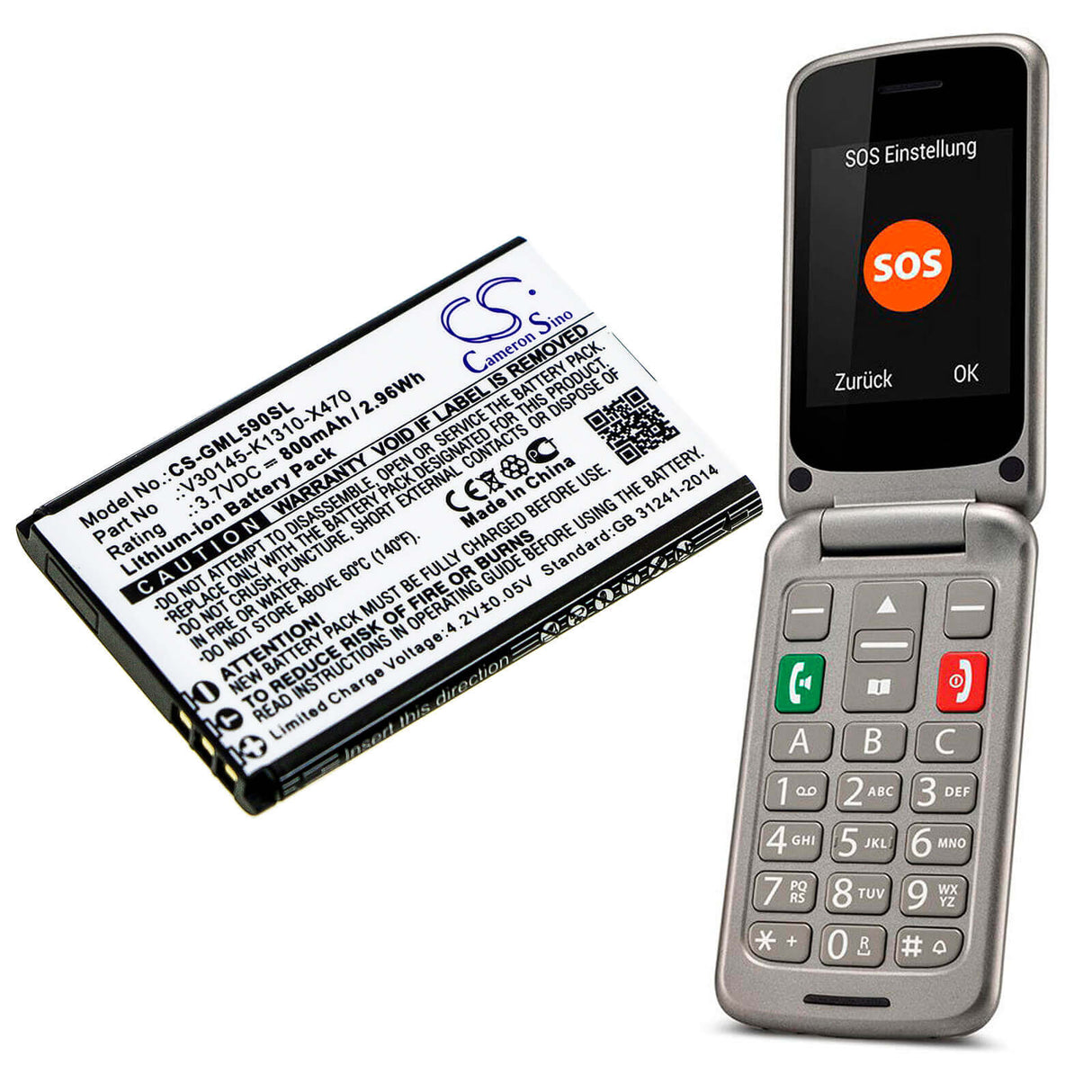 3.7V, Li-ion, 800mAh, SmartPhone battery fits Saiet, Brondi, Gigaset, V30145-k1310-x470, Amico Favoloso, 2.96Wh Mobile, SmartPhone Cameron Sino Technology Limited (Smartphone)