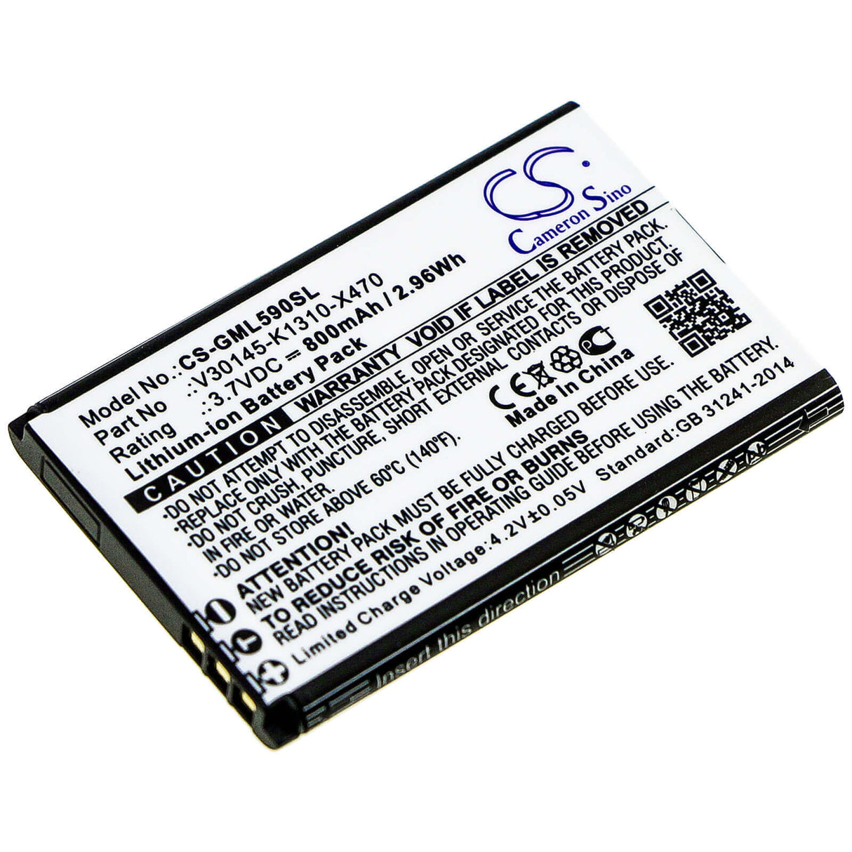 3.7V, Li-ion, 800mAh, SmartPhone battery fits Saiet, Brondi, Gigaset, V30145-k1310-x470, Amico Favoloso, 2.96Wh Mobile, SmartPhone Cameron Sino Technology Limited (Smartphone)