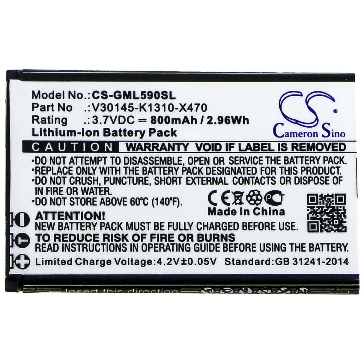 3.7V, Li-ion, 800mAh, SmartPhone battery fits Saiet, Brondi, Gigaset, V30145-k1310-x470, Amico Favoloso, 2.96Wh Mobile, SmartPhone Cameron Sino Technology Limited (Smartphone)