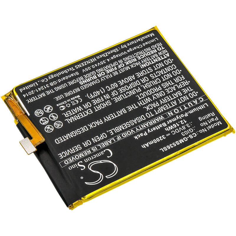 3.8V, Li-Polymer, 3200mAh, SmartPhone battery fits Gigaset, Gi03, Gs53-6, Me Pure, 12.16Wh Mobile, SmartPhone Cameron Sino Technology Limited (Smartphone)