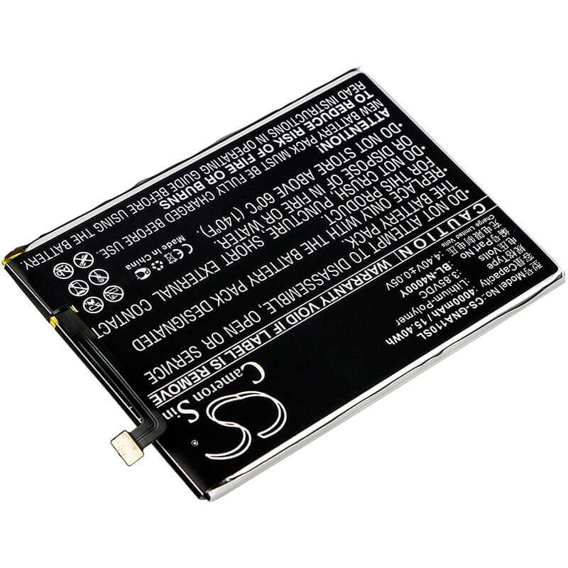 3,85V, Li-Polymer, 4000mAh, batterie de smartphone compatible avec Gionee, Bl-n4000y, A1 Lite, A1 Lite Dual Sim, 15,4Wh Mobile, Smartphone Cameron Sino Technology Limited (Smartphone)