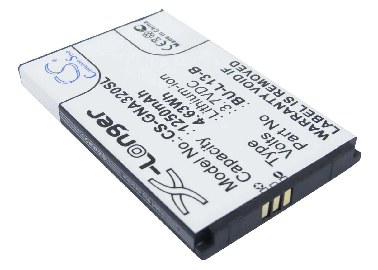 3,7V, Li-ion, 1250mAh, batterie de smartphone compatible Gionee, Bu-l13-b, A320, A350, 4,63Wh Mobile, Smartphone Cameron Sino Technology Limited (Smartphone)