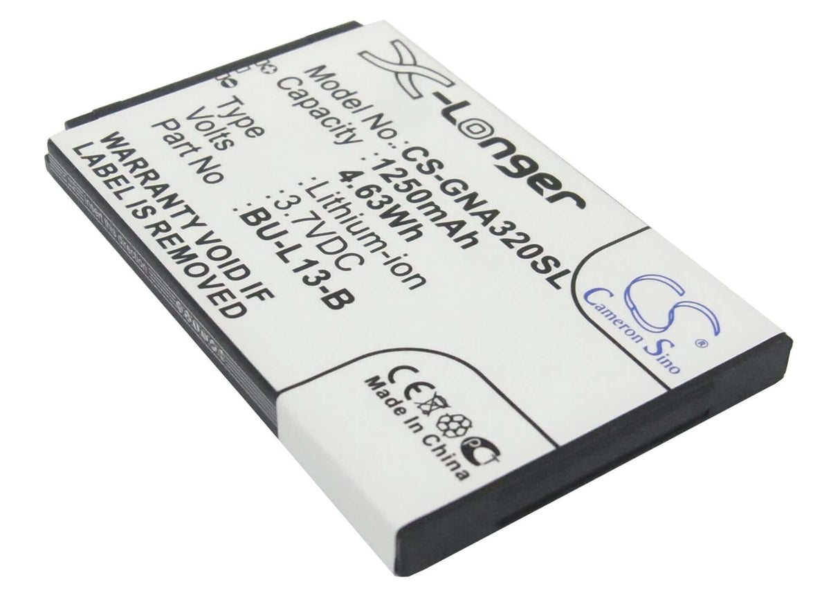 3,7V, Li-ion, 1250mAh, batterie de smartphone compatible Gionee, Bu-l13-b, A320, A350, 4,63Wh Mobile, Smartphone Cameron Sino Technology Limited (Smartphone)