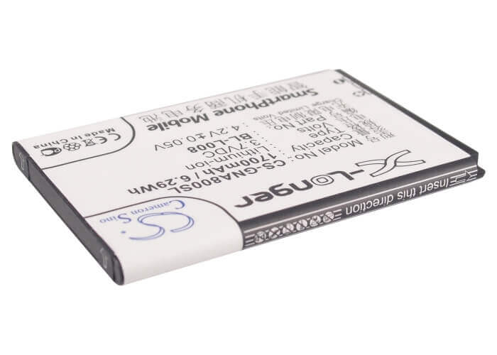 3.7V, Li-ion, 1700mAh, SmartPhone battery fits Gionee, Bl-l008, A800, 6.29Wh Mobile, SmartPhone Cameron Sino Technology Limited (Suspended)
