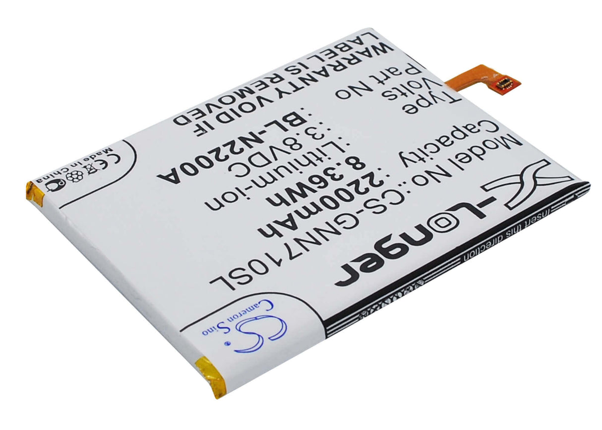 3.8V, Li-Polymer, 2200mAh, SmartPhone battery fits Gionee, Bl-n2200a, E7 Mini, 8.36Wh Mobile, SmartPhone Cameron Sino Technology Limited (Suspended)