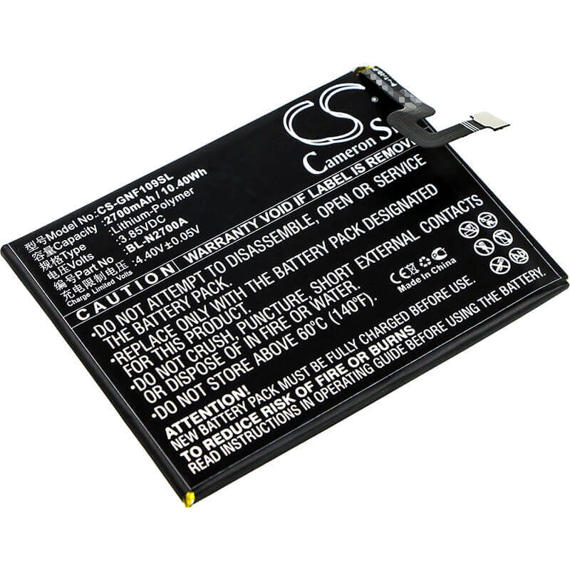 3,85V, Li-Polymer, 2700mAh, batterie de smartphone compatible avec Gionee, Bl-n2700a, F109, F109l, 10,4Wh Mobile, SmartPhone Cameron Sino Technology Limited (Suspendu)
