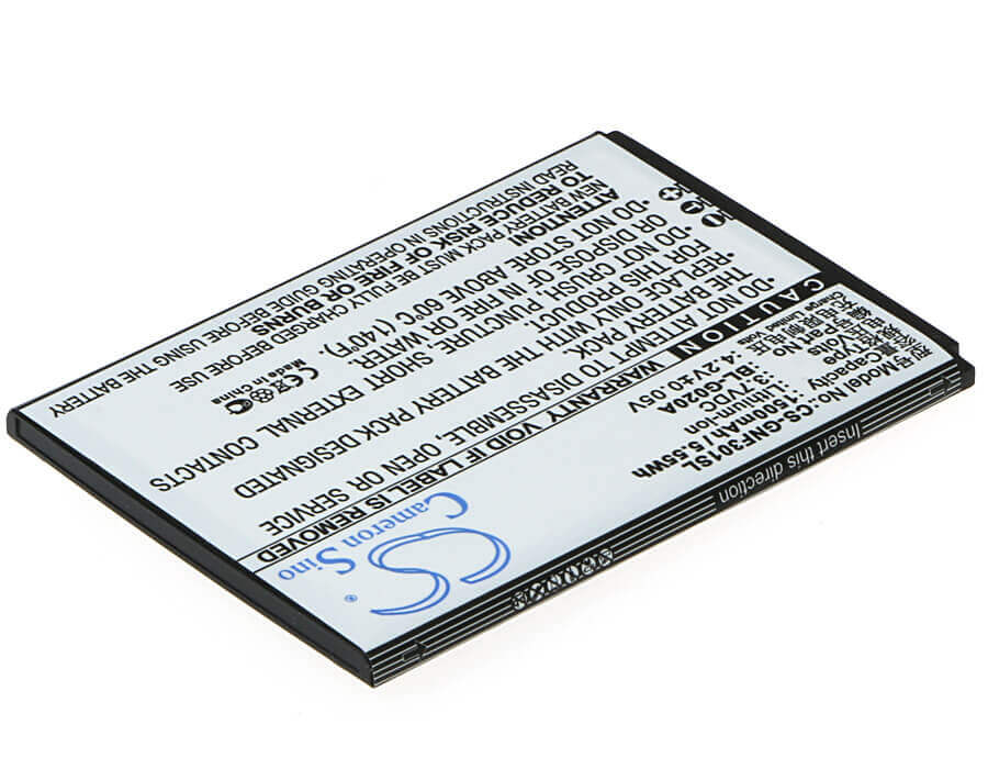 3.7V, Li-ion, 1500mAh, SmartPhone battery fits Gionee, Bl-g020a, F301, 5.55Wh Mobile, SmartPhone Cameron Sino Technology Limited (Suspended)