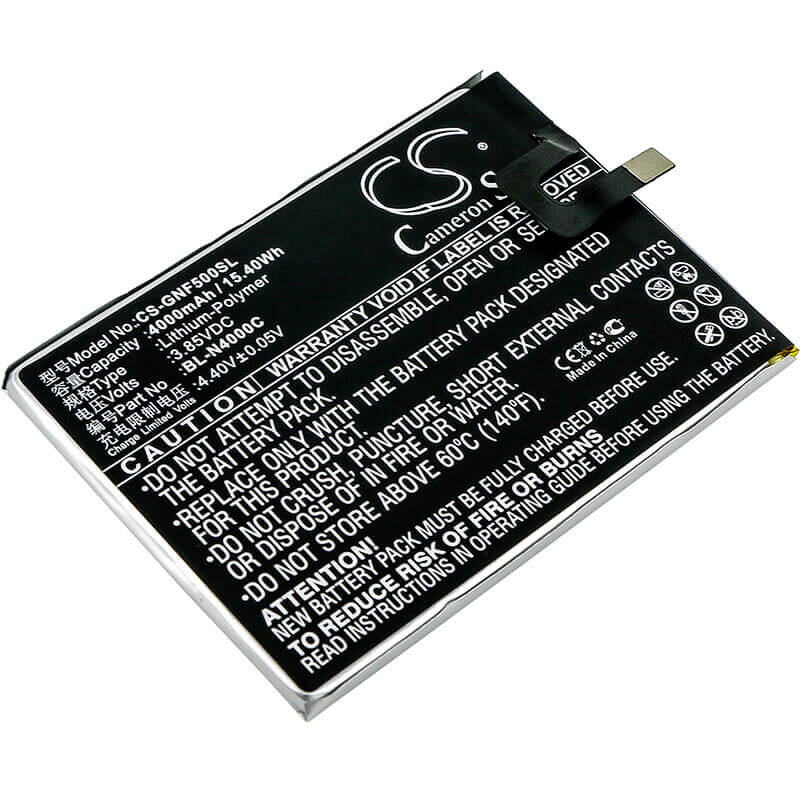 3,85V, Li-Polymer, 4000mAh, batterie de smartphone compatible Gionee, Bl-n4000c, F5, F5 Td-lte Dual Sim, 15,4Wh Mobile, Smartphone Cameron Sino Technology Limited (Smartphone)