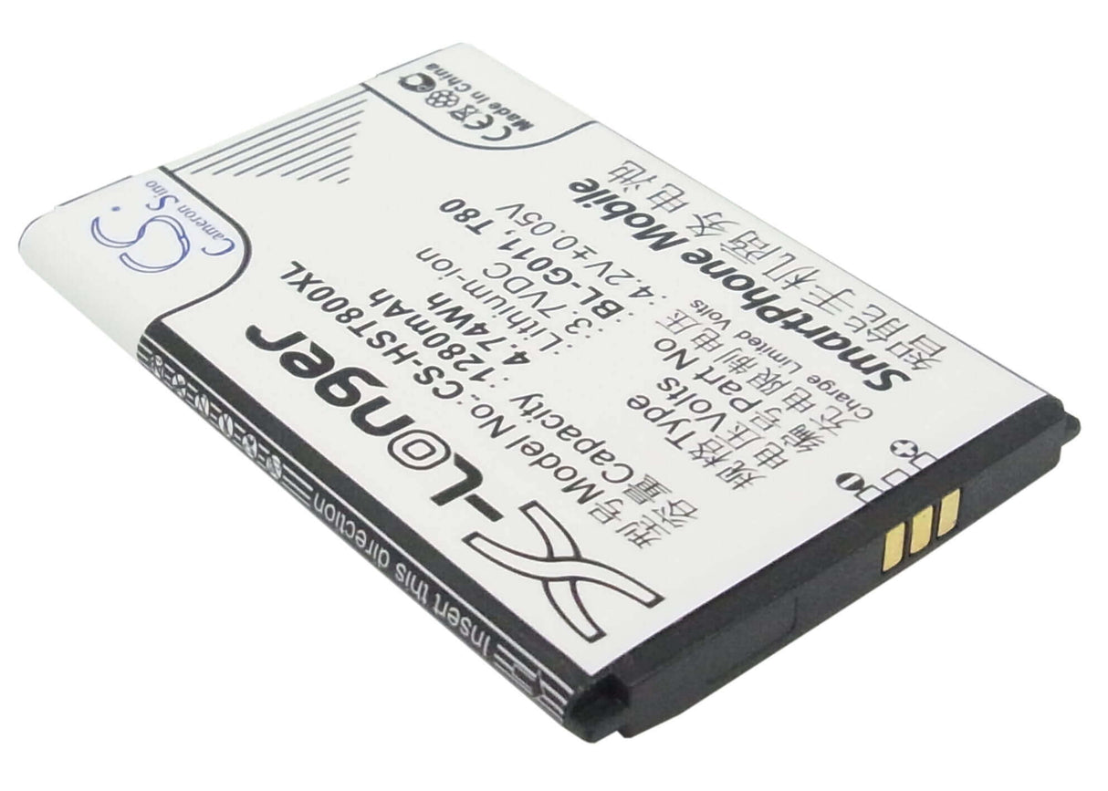 3.7V, Li-ion, 1280mAh, SmartPhone battery fits Gionee, Hisense, Bl-g011, Gn100, 4.74Wh Mobile, SmartPhone Cameron Sino Technology Limited (Smartphone)