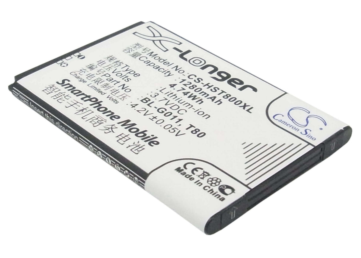 3.7V, Li-ion, 1280mAh, SmartPhone battery fits Gionee, Hisense, Bl-g011, Gn100, 4.74Wh Mobile, SmartPhone Cameron Sino Technology Limited (Smartphone)