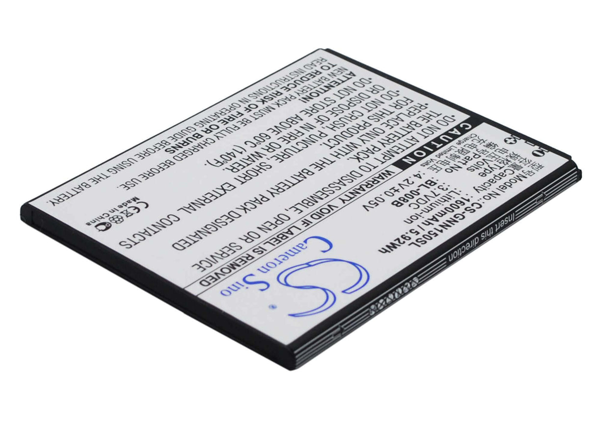 Battery For Gionee Gn150 3.7v, 1600mah - 5.92wh Batteries for Electronics Cameron Sino Technology Limited (Suspended)