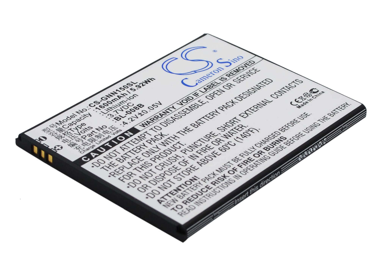 Battery For Gionee Gn150 3.7v, 1600mah - 5.92wh Batteries for Electronics Cameron Sino Technology Limited (Suspended)