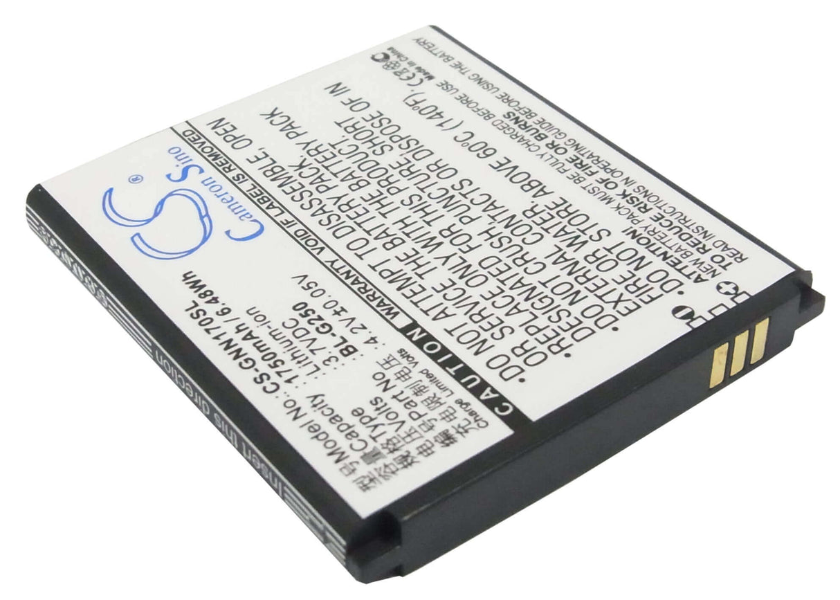 3.7V, Li-ion, 1750mAh, SmartPhone battery fits Gionee, Bl-g205, Gn170, 6.48Wh Mobile, SmartPhone Cameron Sino Technology Limited (Suspended)