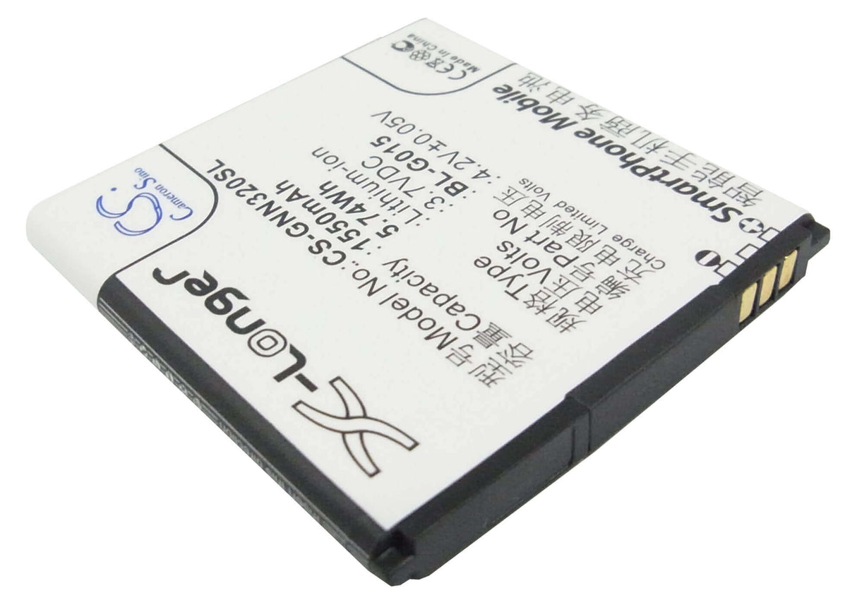 3.7V, Li-ion, 1550mAh, SmartPhone battery fits Gionee, Bl-g015, Gn205, Gn320, 5.74Wh Mobile, SmartPhone Cameron Sino Technology Limited (Smartphone)