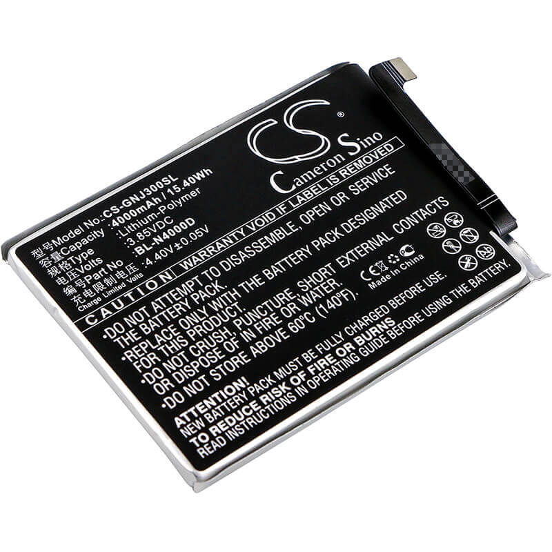 3,85V, Li-Polymer, 4000mAh, batterie de smartphone compatible avec Gionee, Bl-n4000d, Gn5006, Gn5006l, 15,4Wh Mobile, SmartPhone Cameron Sino Technology Limited (Suspendu)