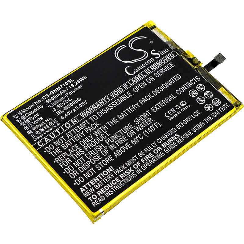 3,85V, Li-Polymer, 5000mAh, batterie de smartphone compatible avec Gionee, Bl-n5000g, Gn5007, Gn5007l, 19,25Wh Mobile, Smartphone Cameron Sino Technology Limited (Smartphone)