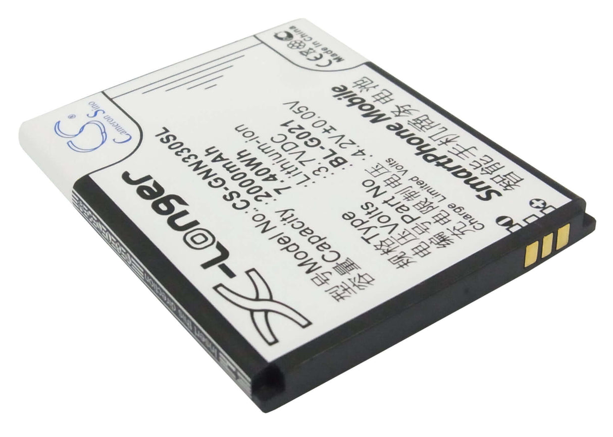 3.7V, Li-ion, 2000mAh, SmartPhone battery fits Gionee, Bl-g021, Gn330, Gn777, 7.4Wh Mobile, SmartPhone Cameron Sino Technology Limited (Suspended)