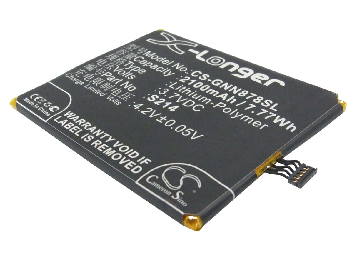 3.7V, Li-Polymer, 2100mAh, SmartPhone battery fits Gionee, S214, Gn878, 7.77Wh Mobile, SmartPhone Cameron Sino Technology Limited (Smartphone)