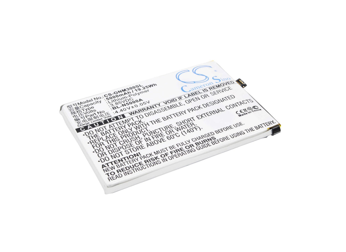 3.85V, Li-Polymer, 5000mAh, SmartPhone battery fits Gionee, Bl-n5000a, M3, M3 Marathon, 19.25Wh Mobile, SmartPhone Cameron Sino Technology Limited (Smartphone)