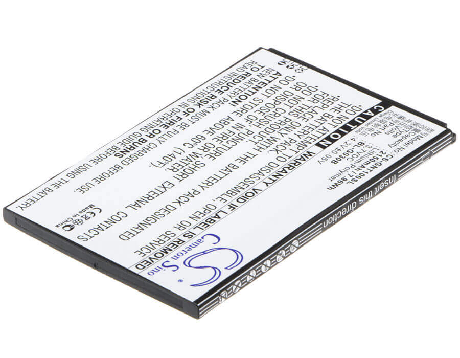 3.7V, Li-Polymer, 2150mAh, SmartPhone battery fits Gionee, Bl-g030b, T1, Tianjian T1, 7.96Wh Mobile, SmartPhone Cameron Sino Technology Limited (Suspended)