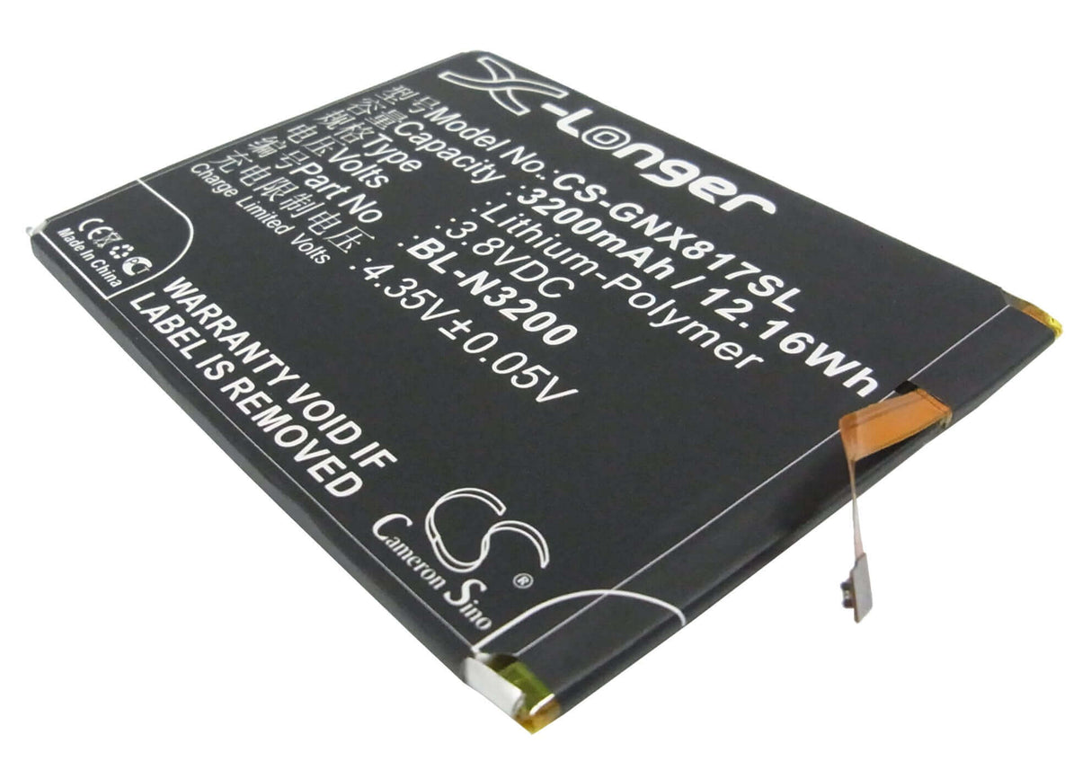 3.8V, Li-Polymer, 3200mAh, SmartPhone battery fits Gionee, Bl-n3200, X817, 12.16Wh Mobile, SmartPhone Cameron Sino Technology Limited (Suspended)