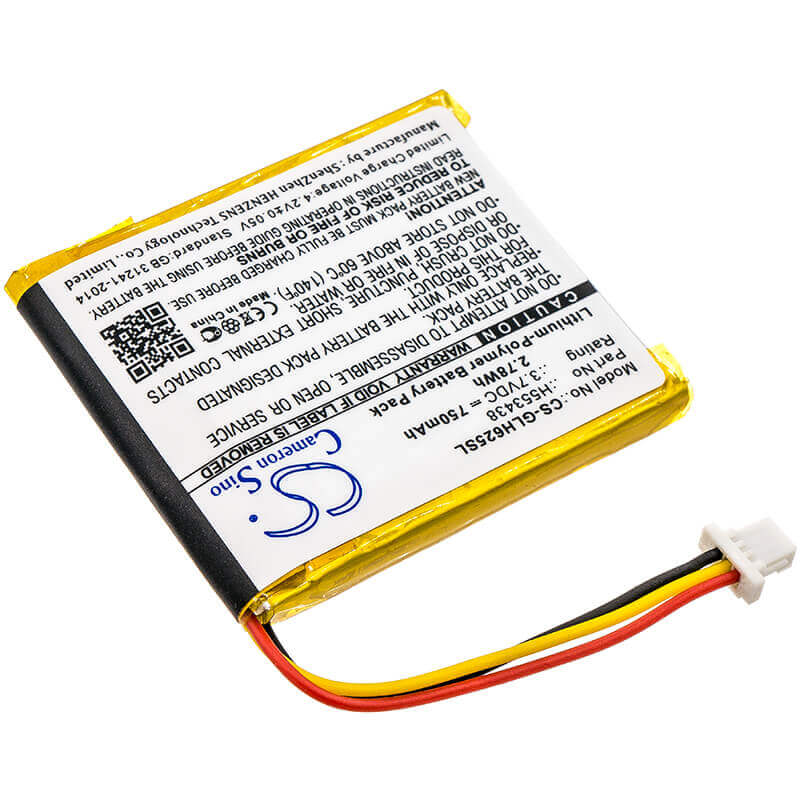 3.7V, Li-Polymer, 750mAh, Smartwatch battery fits Globalstar, H553438, Gh625xt, 2.78Wh Smartwatch Cameron Sino Technology Limited