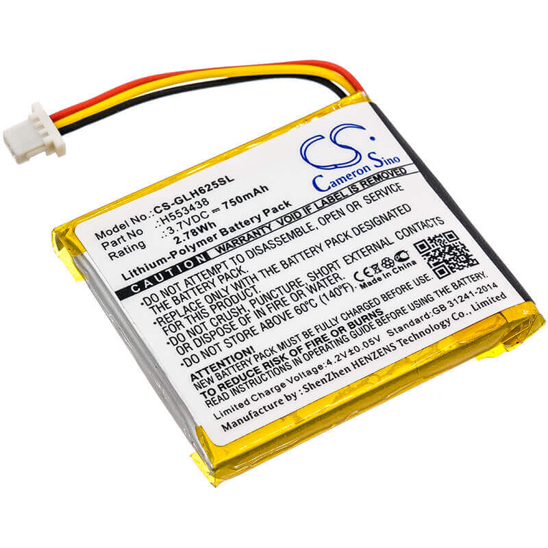 3.7V, Li-Polymer, 750mAh, Smartwatch battery fits Globalstar, H553438, Gh625xt, 2.78Wh Smartwatch Cameron Sino Technology Limited
