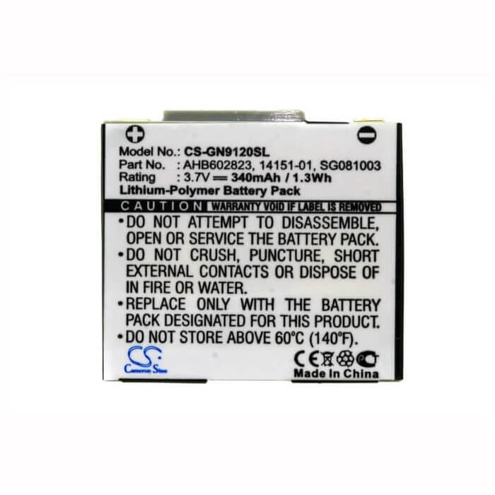 3.7V, Li-Polymer, 340mAh, Headset battery fits Gn, 14151-01, Netcom 9120, Netcom 9125, 1.26Wh Wireless Headset Cameron Sino Technology Limited