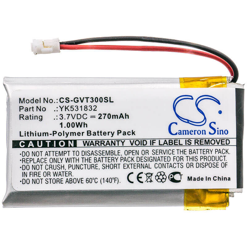 3,7V, Li-Polymère, 270mAh, batterie GPS compatible avec Golf Buddy, Yk531832, Vt3 Gps Rangefinder, 1Wh GPS, Navigator Cameron Sino Technology Limited