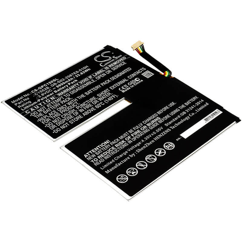 3.8V, Li-Polymer, 8900mAh, Tablet battery fits Google, C1552b, C1502w, C1552b, 33.82Wh Tablet Cameron Sino Technology Limited (Suspended)
