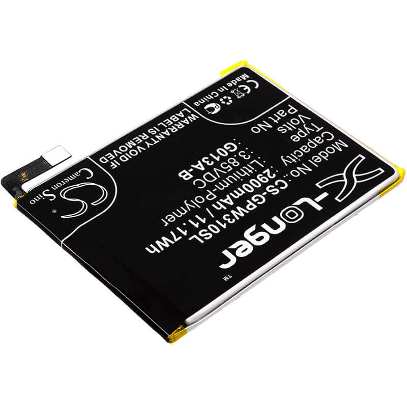 3.85V, Li-Polymer, 2900mAh, SmartPhone battery fits Google, 823-00073-01, G013a, G013b, 11.17Wh Mobile, SmartPhone Cameron Sino Technology Limited (Smartphone)