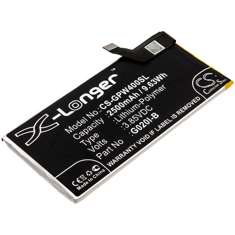 3.85V, Li-Polymer, 2500mAh, SmartPhone battery fits Google, G020i-b, G020m, Pixel 4, 9.63Wh Mobile, SmartPhone Cameron Sino Technology Limited (Smartphone)