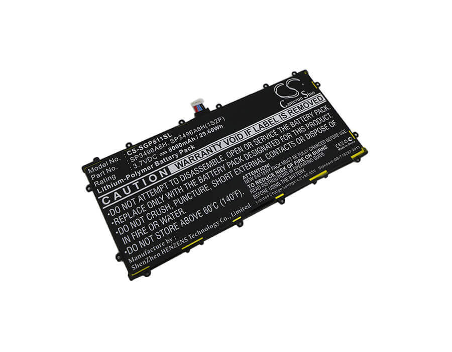 3.7V, Li-Polymer, 8000mAh, Tablet battery fits Samsung, Google, Sp3496a8h, Nexus 10, 29.60Wh Tablet Cameron Sino Technology Limited
