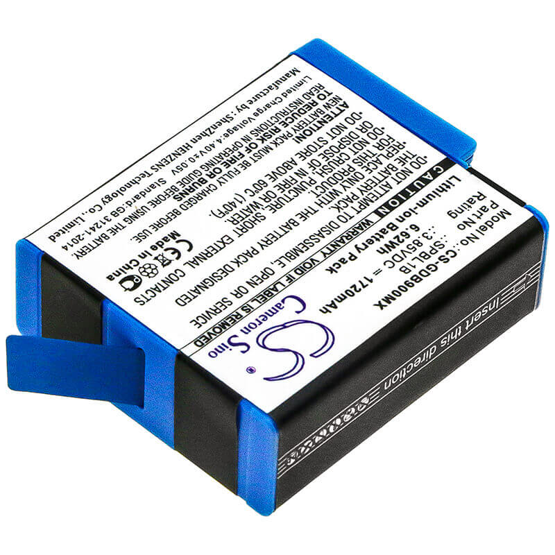 3.85V, Li-ion, 1720mAh, Camera battery fits Gopro, Adbat-001, Ahdbt-901, Hero 10, 6.622Wh Camera Cameron Sino Technology Limited (Camera)