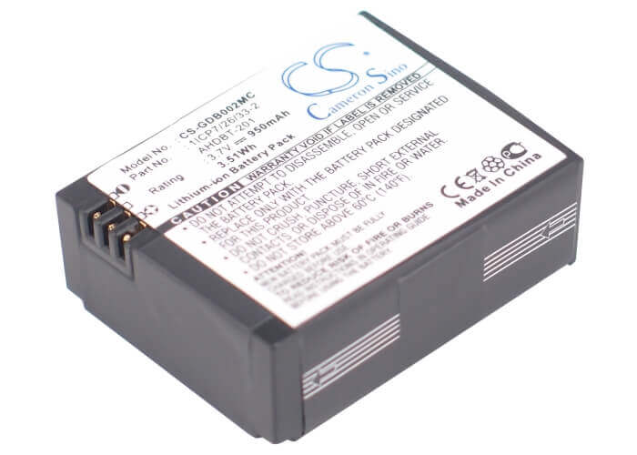 Camera Battery For Gopro Chdhn-301, Hd Hero3 Black 3.7v, 950mah - 3.52wh Camera Cameron Sino Technology Limited (Camera)