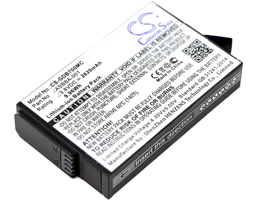 3.8V, Li-ion, 2620mAh, Camera battery fits Gopro, 601-12862-000, Fusion, Fusion Vr 360, 9.956Wh Camera Cameron Sino Technology Limited (Camera)