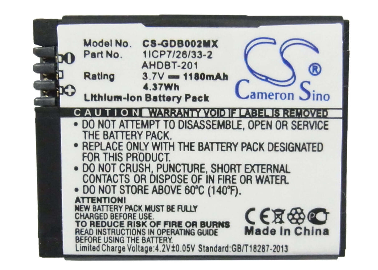 Camera Battery For Gopro Hd Hero3 Black Edition, 3.7v, 1180mah - 4.37wh Camera Cameron Sino Technology Limited (Camera)