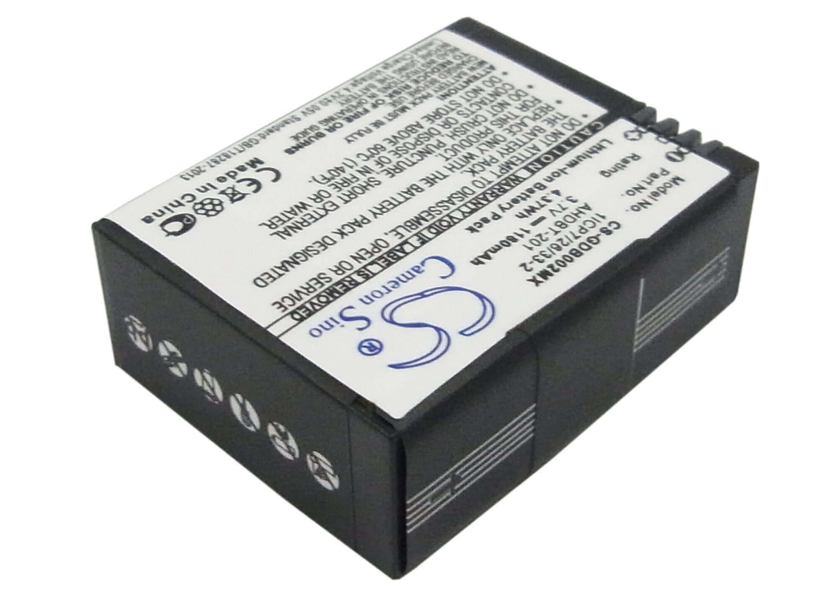 Camera Battery For Gopro Hd Hero3 Black Edition, 3.7v, 1180mah - 4.37wh Camera Cameron Sino Technology Limited (Camera)