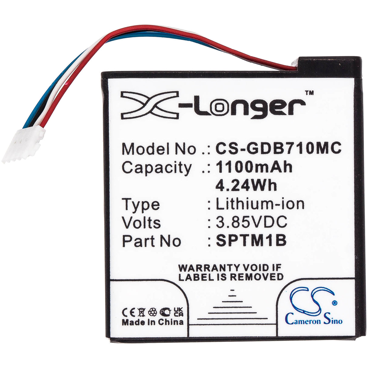 3.85V, Li-ion, 1100mAh, Camera battery fits Gopro, Sptm1b, Hero 7 Silver, Hero 7 White, 4.235Wh Camera Cameron Sino Technology Limited (Camera)