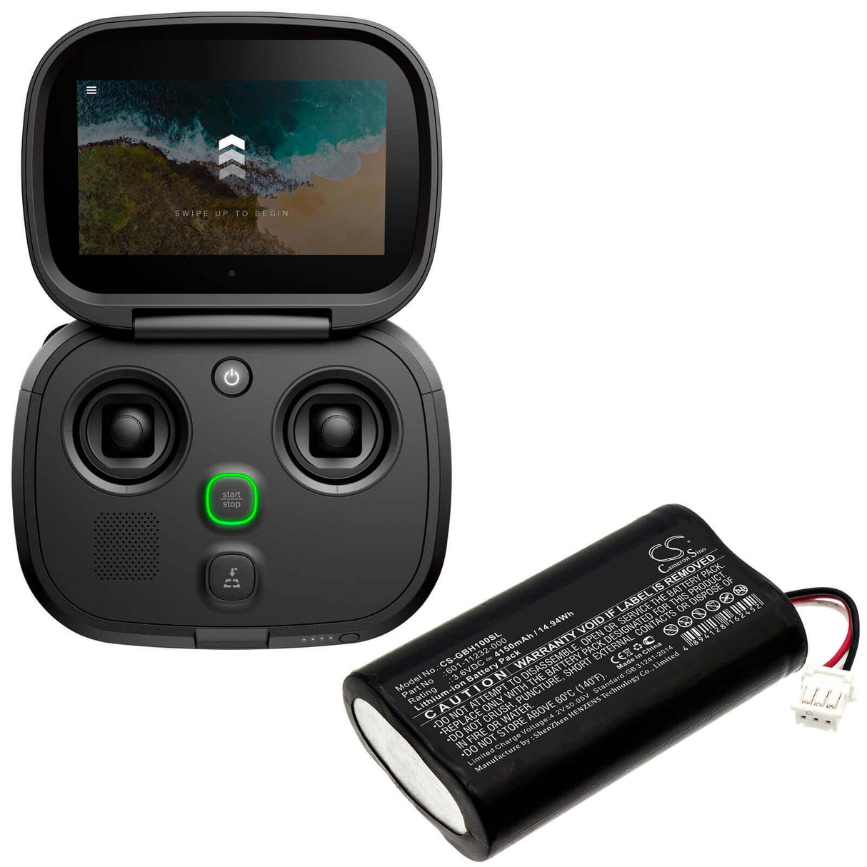 3.6V, Li-ion, 4150mAh, Remote Controller battery fits Gopro, 601-11232-000, Karma Remote Control, Kwbh1, 14.94Wh Remote Controller Cameron Sino Technology Limited